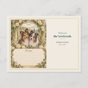 Hochzeitsgästebuch-Wünsche für Shetland Sheepdog Postkarte