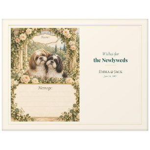 Hochzeitsgästebuch-Wünsche für Shih Tzu Postkarte