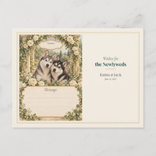 Hochzeitsgästebuch-Wünsche für Sibirische Huskies Postkarte