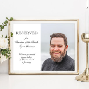 Hochzeitsgedenken für den Bruder der Braut mit Fot Poster