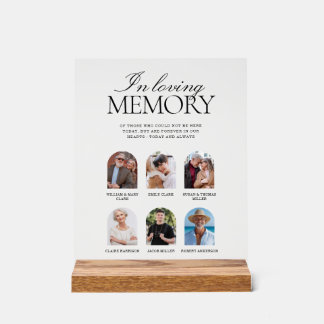 Hochzeitsgedenktafel mit mehreren Fotos in liebevo Acrylschild