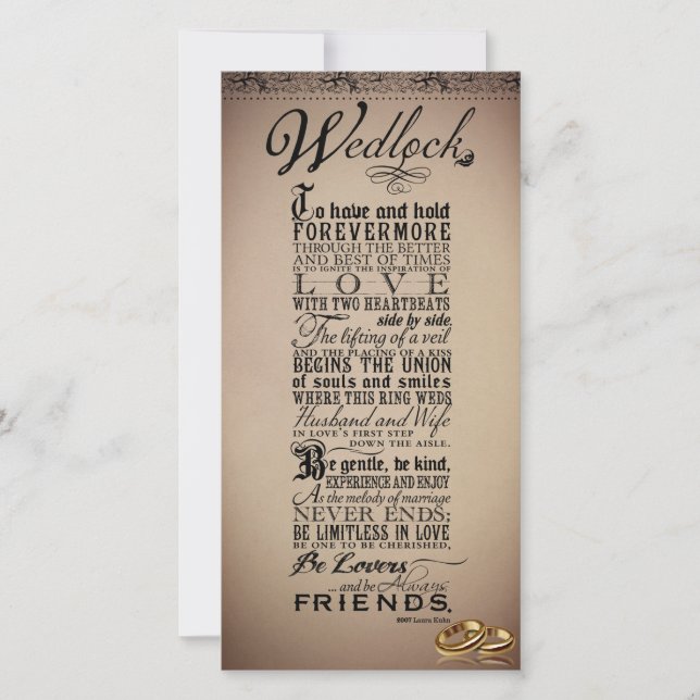 Hochzeitsgedicht (Vorderseite)