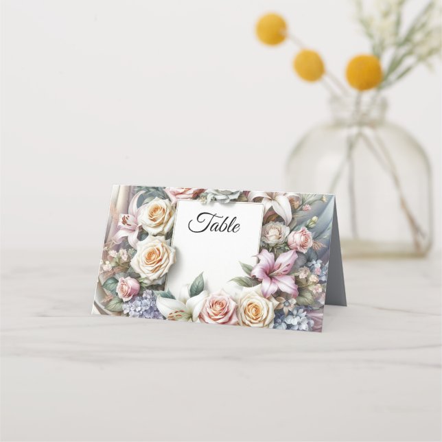 Hochzeitsgefaltete Platzkarte (Vorderseite)