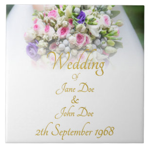 Hochzeitsgeschenk - Braut mit farbenprächtigem Hoc Fliese