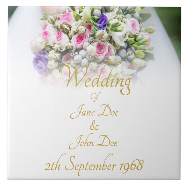 Hochzeitsgeschenk - Braut mit farbenprächtigem Hoc Fliese (Vorderseite)