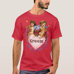 Hochzeitsgeschenk Bräutigam Engel Cherubs Herz wei T-Shirt