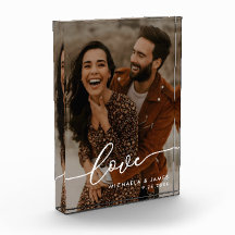 Hochzeitsgeschenk Elegante Liebe Script Foto & Nam