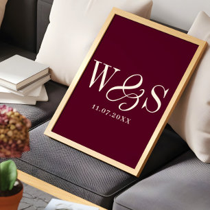 Hochzeitsgeschenk für Brautpaare in Maroon Poster
