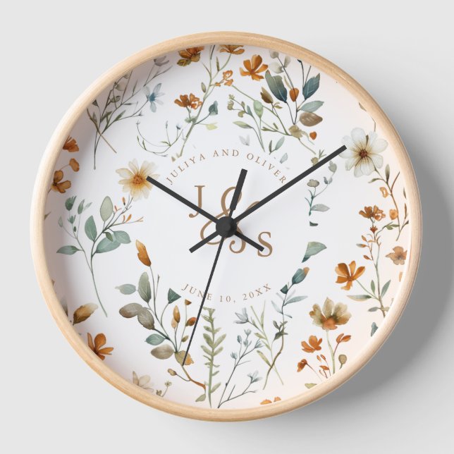 Hochzeitsgeschenk für die Wilde Blume Uhr (Vorderseite)