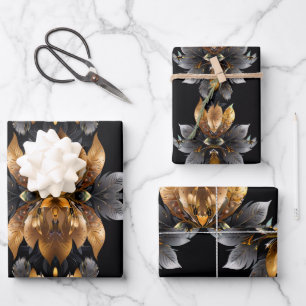 Hochzeitsgeschenk für Gold und Silber Geschenkpapier Set