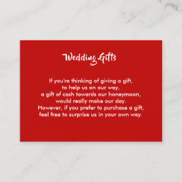 Hochzeitsgeschenk für Honeymoon Geld Personalisier Begleitkarte