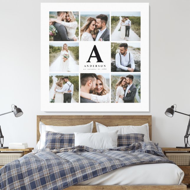 Hochzeitsgeschenk für mehrere Fotos Leinwanddruck (Insitu (Schlafzimmer))