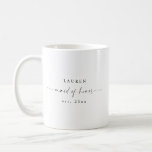 Hochzeitsgeschenk für moderne Trauzeugin Tasse<br><div class="desc">Dies ist eine moderne minimalistische thematische Trauzeugin Tasse mit einem eleganten zeitlosen Design. Editieren Sie die meisten Texte und alle Farbtöne,  um diese minimale Tasse für Ihre Veranstaltung und Ihren persönlichen Stil zu gestalten. Wählen Sie einfach in der Symbolleiste "Bearbeiten mit dem Entwurfstool" aus:)</div>