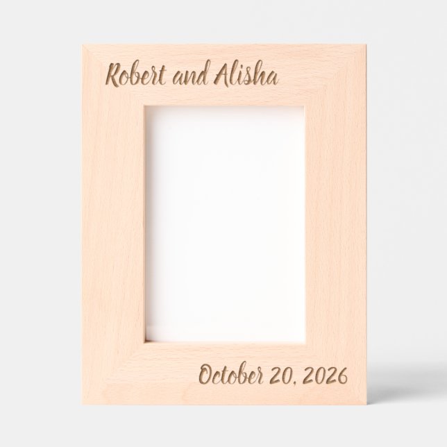 Hochzeitsgeschenk für Paar | Hochzeitsbild | Geätzte Rahmen (Vorderseite)