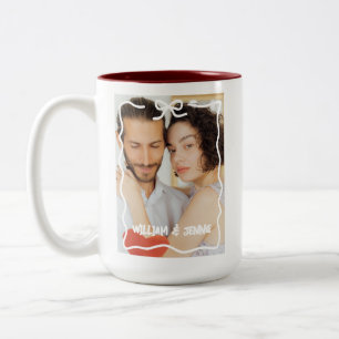 Hochzeitsgeschenk für Paare zum Jahrestag mit indi Zweifarbige Tasse
