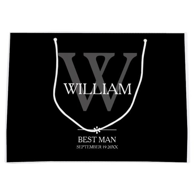 Hochzeitsgeschenk für Trauzeuge mit individuellem  Große Geschenktüte (Vorderseite)