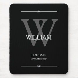 Hochzeitsgeschenk für Trauzeuge Monogram Chic Mode Mousepad