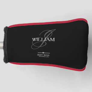 Hochzeitsgeschenk für Trauzeuge Monogram Cool Chic Golf Headcover