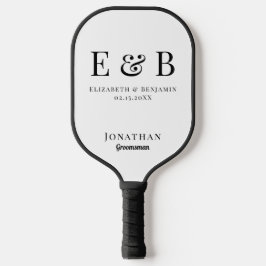 Hochzeitsgeschenk für Trauzeugen mit Monogramm Fot Pickleball Schläger