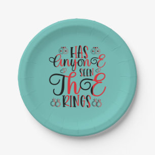 Hochzeitsgeschenk hat jemand die Ringe gesehen Pappteller
