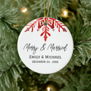 Hochzeitsgeschenk in Form eines Weihnachtsschmucks Keramik Ornament