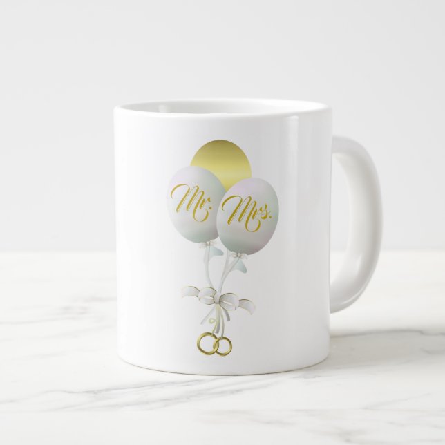 Hochzeitsgeschenk - Jumbo-Tasse (Vorderseite Rechts)