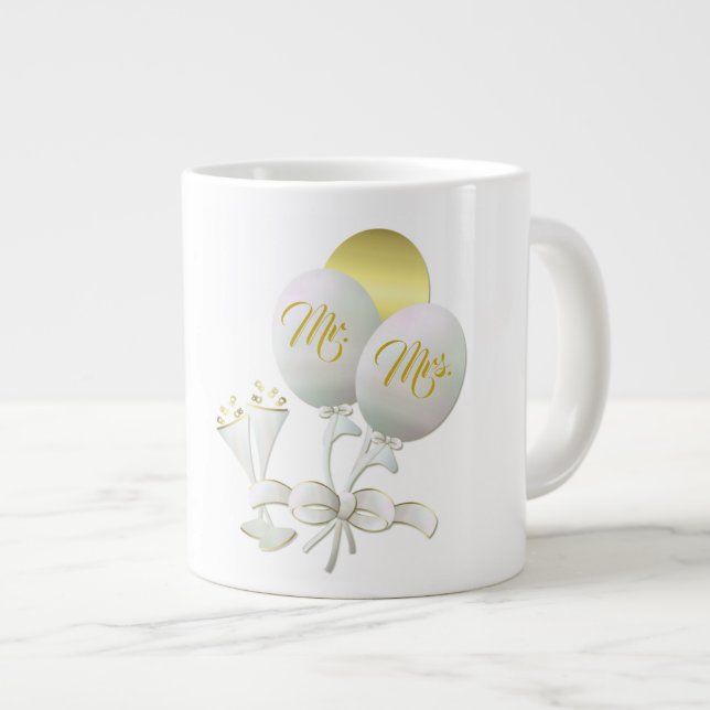 Hochzeitsgeschenk - Jumbo-Tasse (Vorderseite Rechts)