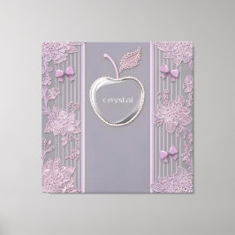 Hochzeitsgeschenk Kristallo auf Lila Spitze Kunst Leinwanddruck