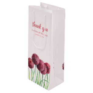 Hochzeitsgeschenk Lila Rosa Allium Floral Wasserfa Geschenktüte Für Weinflaschen