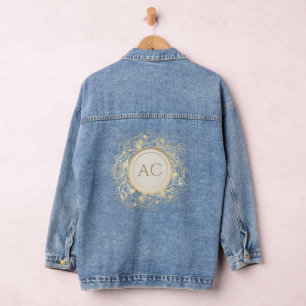 Hochzeitsgeschenk mit goldenem Monogramm Jeansjacke