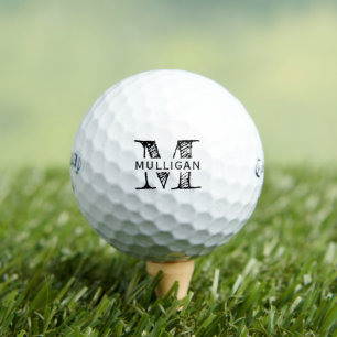 Hochzeitsgeschenk mit Monogramm-Vorlage Namen Golfball