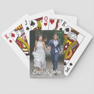Hochzeitsgeschenk mit vollem Foto moderne Schrift- Spielkarten