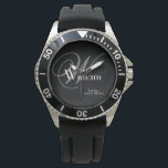 Hochzeitsgeschenk Modernes Monogramm Name Sporty Armbanduhr<br><div class="desc">Hochzeitsgeschenk Trauzeuge Moderne Monogram Sporty Cool Watch. Trauzeuge moderne Vintage Monogramm Initial, Name und Datum klassische männliche Uhr. Die Anpassung fügt Ihrem Trauzeuge diese besondere Touch hinzu. Klicken Sie auf diese Vorlage, um sie schnell und einfach anzupassen. 30 Tage Geld zurück Garantie. Weltweit schnell verschifft. Hochzeitsgeschenk Modernes Monogramm Name Sporty...</div>