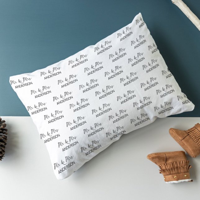 Hochzeitsgeschenk - Mr. and Mrs. personalisierte B Kissenbezug (Mr and Mrs personalized name collage pillow wedding gifts)