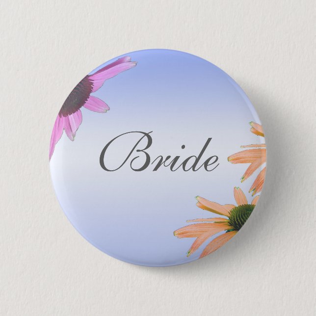 Hochzeitsgeschenk, mürrische Blume, Brauseknopf Button (Vorderseite)