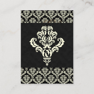 Hochzeitsgeschenk-Registrierungskarte Damask Black Begleitkarte