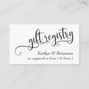 Hochzeitsgeschenk-Registrierungskarten mit aufwend Begleitkarte