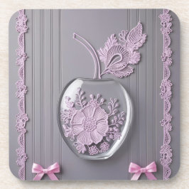 Hochzeitsgeschenk Rosa und Grau Bläserglas Kunst Getränkeuntersetzer