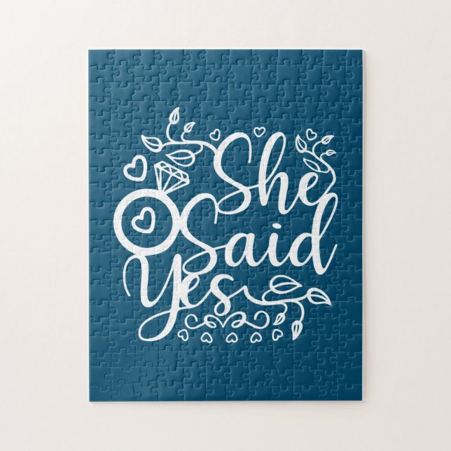 Hochzeitsgeschenk sagt sie ja puzzle (Vertikal)