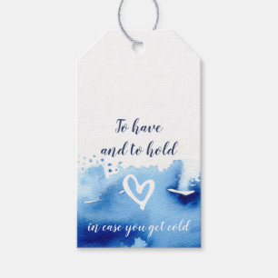 HOCHZEITSGESCHENK stilvoll navyblau Aquarell Geschenkanhänger