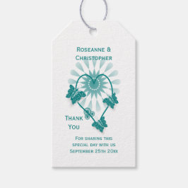 Hochzeitsgeschenk Tag Aquamarine Schmetterlinge He Geschenkanhänger