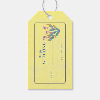 Hochzeitsgeschenk-Tag gelbe Namen Geschenk Tags Geschenkanhänger