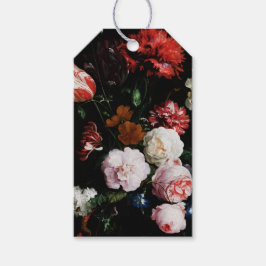 Hochzeitsgeschenk Tags Dunkle rote Floral Bouquet Geschenkanhänger