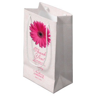 Hochzeitsgeschenk Tasche Pink Gerber Daisy Lace Kleine Geschenktüte