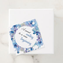 Hochzeitsgeschenkanhänger | Blaue Orchidee