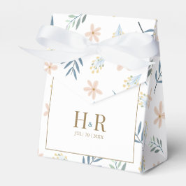 Hochzeitsgeschenkbox mit Wildblumenmuster und Mono Geschenkschachtel