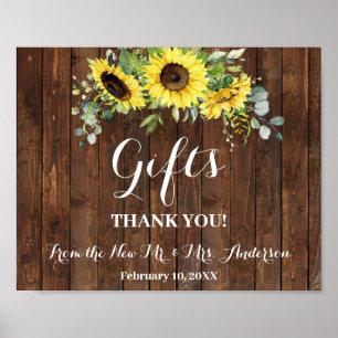 Hochzeitsgeschenke Brautparty Western Sonnenblumen Poster