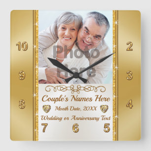 Hochzeitsgeschenke für die 2. Ehe oder für ein Ges Quadratische Wanduhr