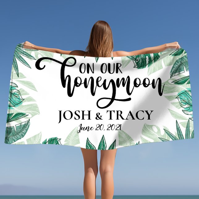 Hochzeitsgeschenke für Flitterwochen Strandtuch (Honeymooning Vibes Honeymoon Wedding Gifts Beach Towel)