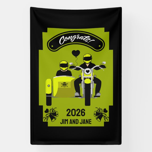 Hochzeitsgeschenke für Motorräder Banner (Vertikal)